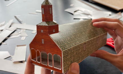 maqueta de papel iglesia